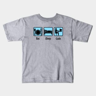 Eat Sleep Code Computer Humor Kids T-Shirt